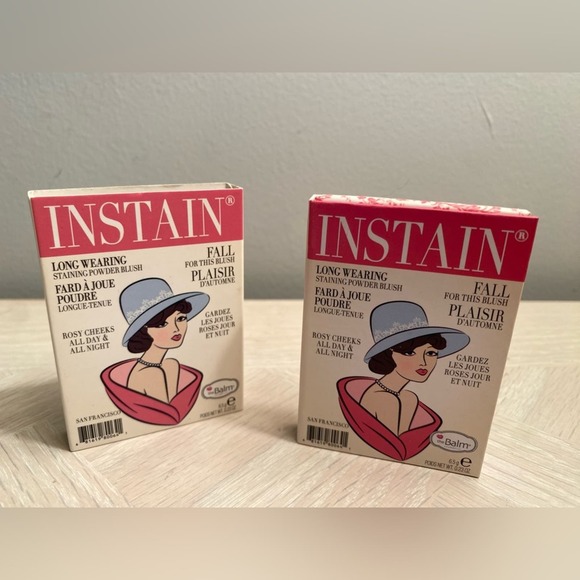 The Balm Instain Long Wearing Powder Blush Toile Deep Pink Coral .23 oz New - Picture 6 of 9